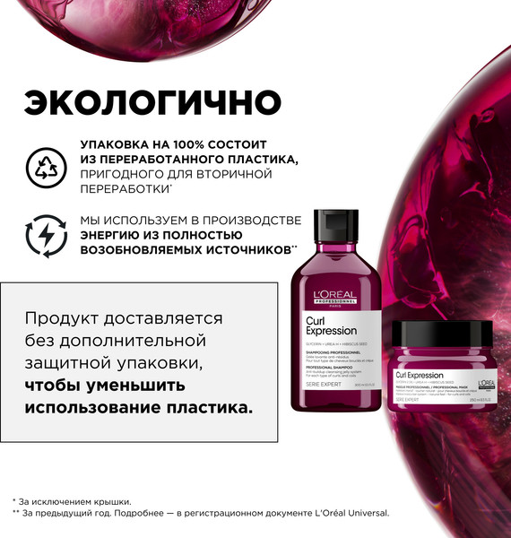 Изображение товара Набор косметики для волос L'Oreal Professionnel Curl Expression Шампунь 300мл+Маска 250мл