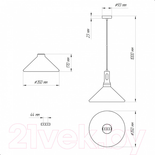 Изображение товара Потолочный светильник Элетех Эстет 9902 НСБ 01-60-196 / 1005405384 (белый)
