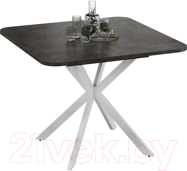 Изображение товара Обеденный стол ТриЯ Лиссабон тип 1 (белый муар/ателье темный)