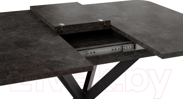 Изображение товара Обеденный стол ТриЯ Лиссабон тип 1 (черный муар/ателье темный)