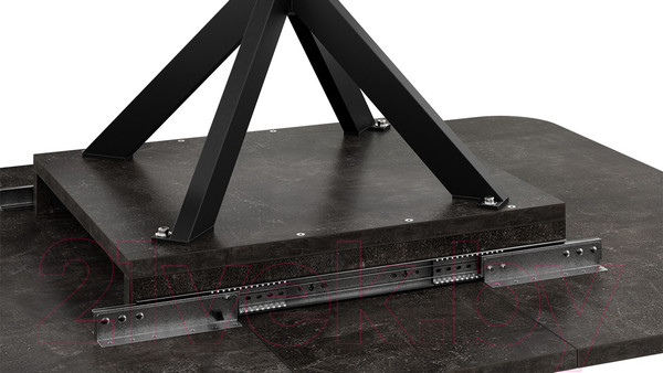 Изображение товара Обеденный стол ТриЯ Лиссабон тип 1 (черный муар/ателье темный)