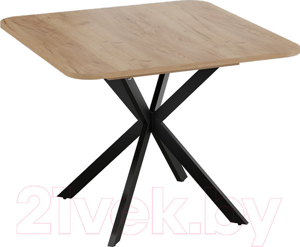 Изображение товара Обеденный стол ТриЯ Лиссабон тип 1 (черный муар/дуб крафт золотой)