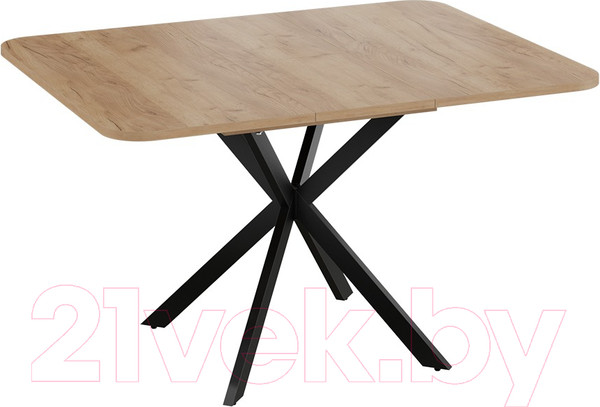 Изображение товара Обеденный стол ТриЯ Лиссабон тип 1 (черный муар/дуб крафт золотой)