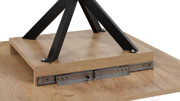 Изображение товара Обеденный стол ТриЯ Лиссабон тип 1 (черный муар/дуб крафт золотой)