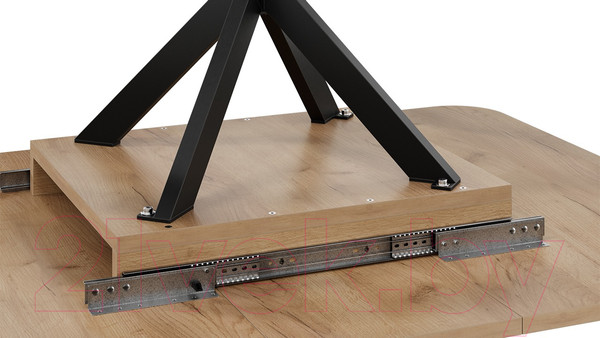 Изображение товара Обеденный стол ТриЯ Лиссабон тип 1 (черный муар/дуб крафт золотой)