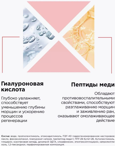 Изображение товара Сыворотка для лица MIXIT Chemistry С пептидами меди и гиалуроновой кислотой (30мл)
