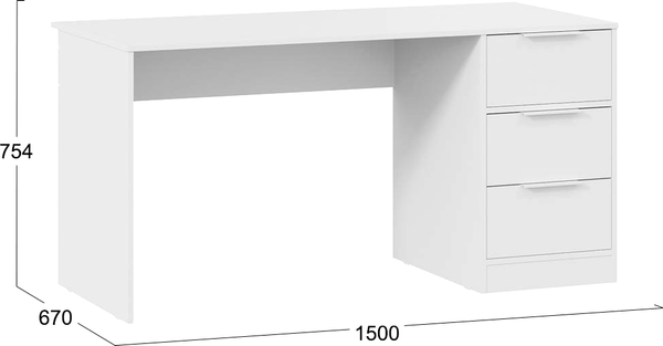 Изображение товара Письменный стол ТриЯ Марли тип 2 (белый)