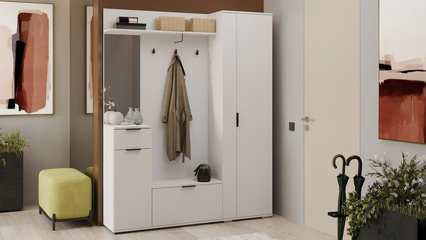 Изображение товара Секция в прихожую ТриЯ Эвита №1 (белый ясень)