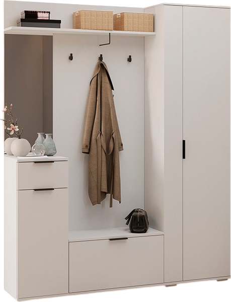 Изображение товара Секция в прихожую ТриЯ Эвита №1 (белый ясень)