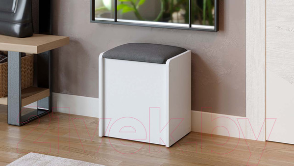 Изображение товара Банкетка ТриЯ Бостон (белый ясень/велюр серый)