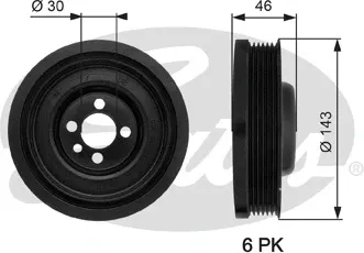 Изображение товара Шкив коленвала Gates TVD1040