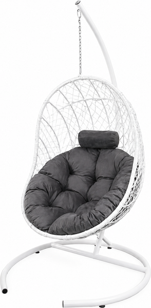Изображение товара Кресло подвесное Craftmebelby Кокон балконное с подушкой (серый/белый)
