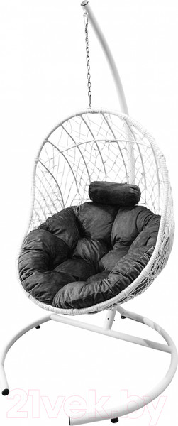 Изображение товара Кресло подвесное Craftmebelby Кокон балконное с подушкой (серый/белый)