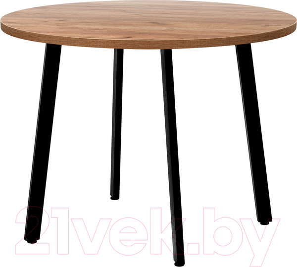 Изображение товара Обеденный стол Millwood Шанхай D110 (дуб табачный Craft/металл черный)