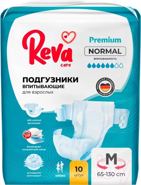Изображение товара Подгузники для взрослых Reva Care Normal M (10шт)