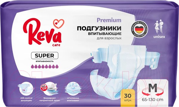 Изображение товара Подгузники для взрослых Reva Care Super M (30шт)