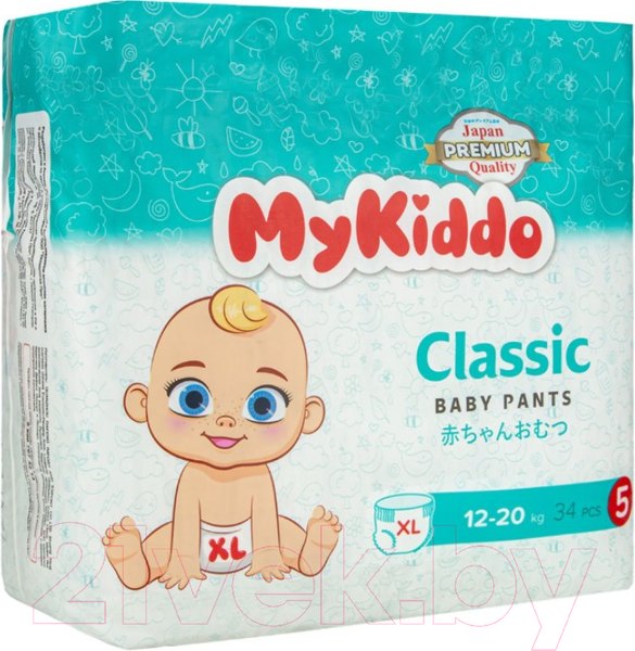 Изображение товара Подгузники-трусики детские MyKiddo Classic XL 12-20кг (34шт)