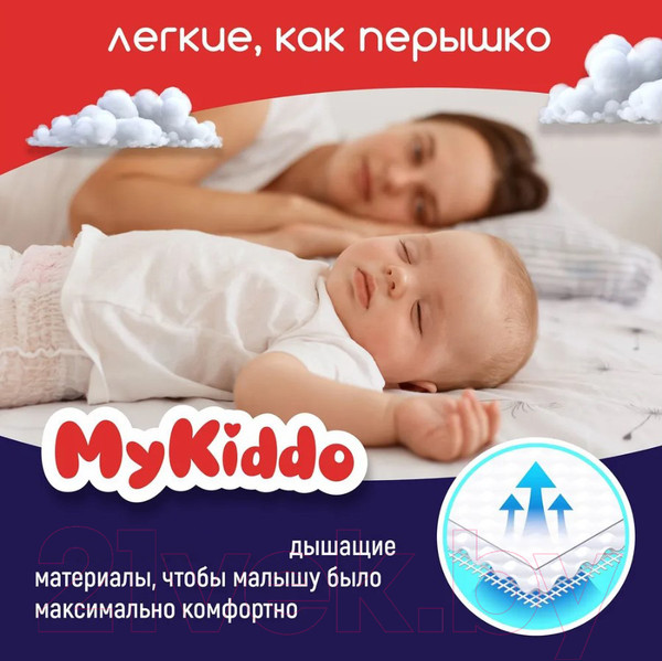Изображение товара Подгузники-трусики детские MyKiddo Night XL 12-20кг (17шт)