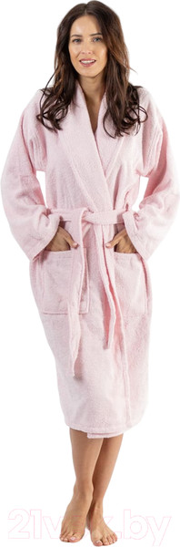 Изображение товара Халат Minteks Махровый / ТВ04-5  (р.52, светло-розовый)