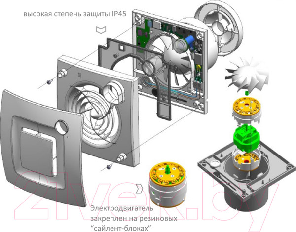 Изображение товара Вентилятор накладной Soler&Palau SILENT DUAL-100 Matt Black / 5210021200