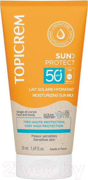 Изображение товара Молочко солнцезащитное Topicrem Sun Protect Увлажняющее SPF50+ (50мл)