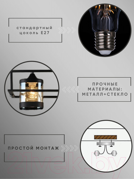 Изображение товара Люстра Aitin-Pro НПБ 02-3x60-101 / N5274/3 (черный)