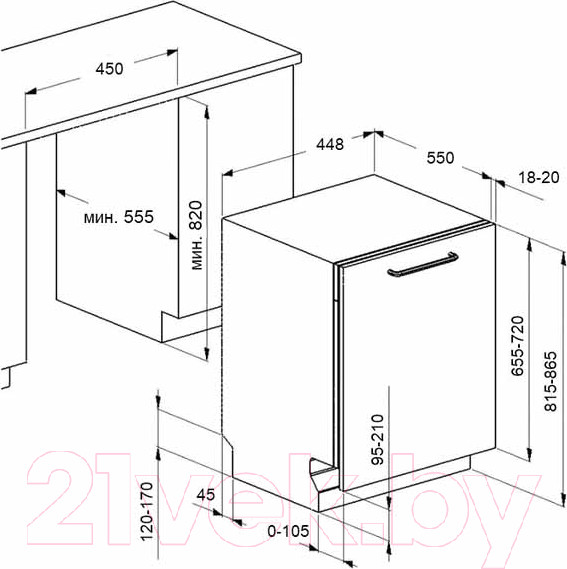 Изображение товара Посудомоечная машина Maunfeld MLP4529A01 Light Beam