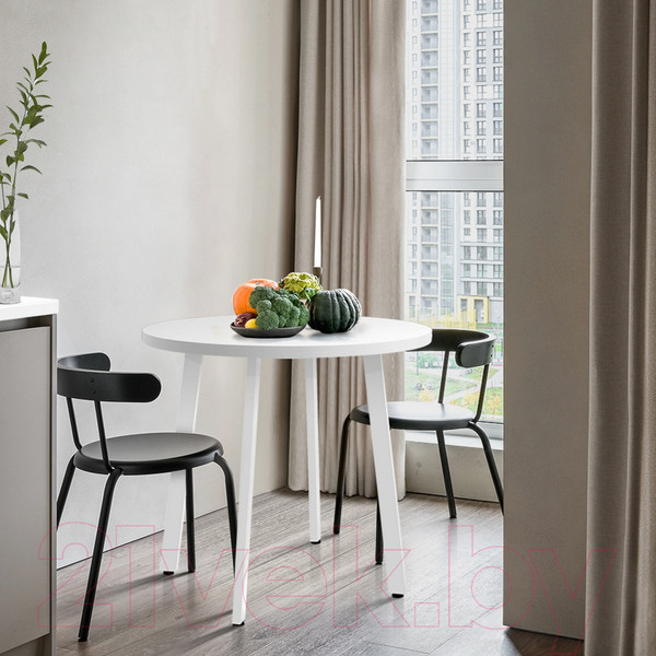 Изображение товара Обеденный стол Millwood Шанхай D90 (белый/металл белый)