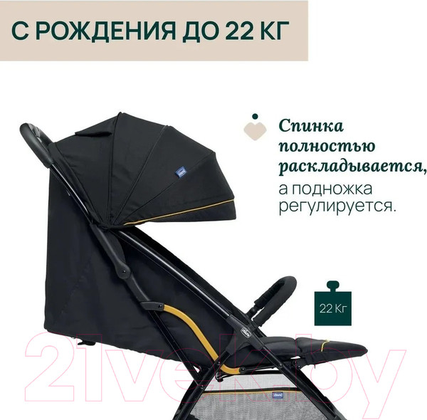 Изображение товара Детская прогулочная коляска Chicco Glee Uneven (Black)