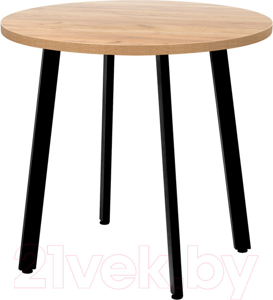 Изображение товара Обеденный стол Millwood Шанхай D90 (дуб золотой Craft/металл черный)