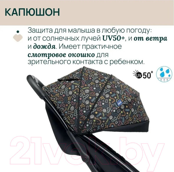 Изображение товара Детская прогулочная коляска Chicco Glee Playful (Black)