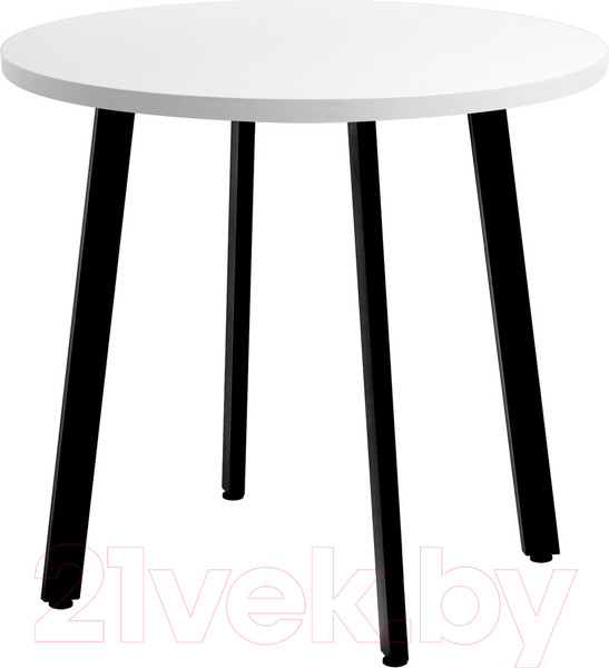 Изображение товара Обеденный стол Millwood Шанхай D90 (белый/металл черный)