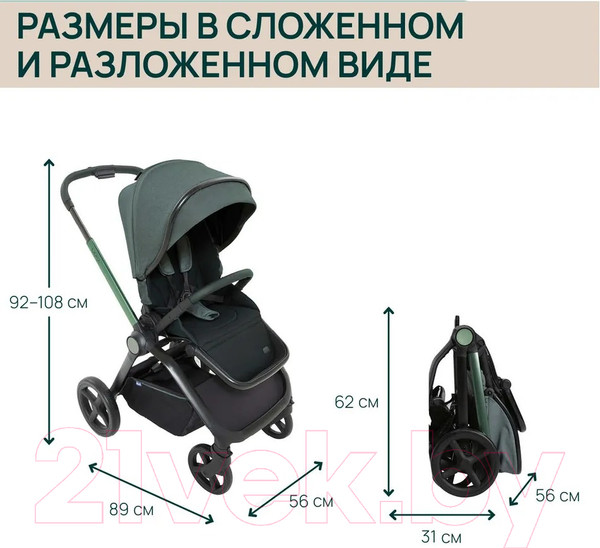Изображение товара Детская прогулочная коляска Chicco Mysa Stroller (Jade Green)