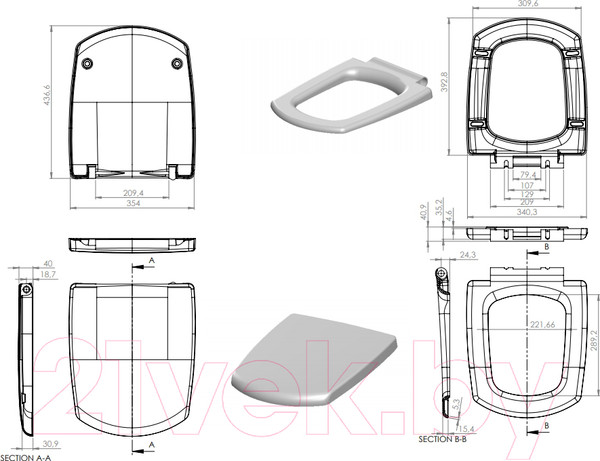Изображение товара Сиденье для унитаза Cersanit Carina S-DS-CARINA-DL-t