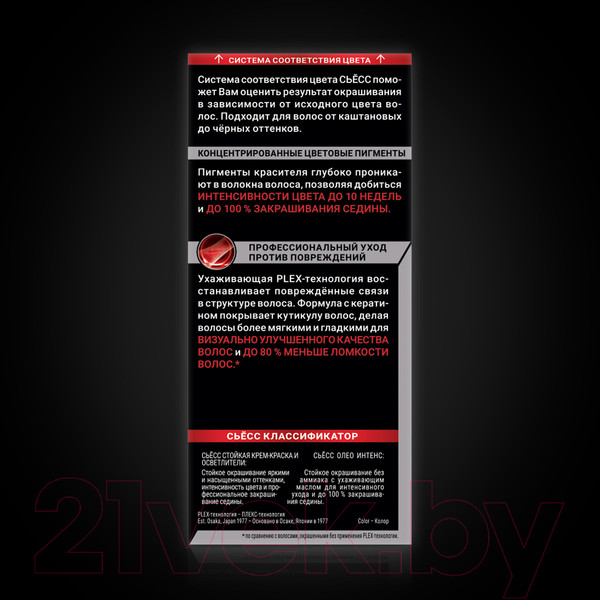 Изображение товара Крем-краска для волос Сьёсс Salonplex Permanent Coloration 1-4 (иссиня-черный)