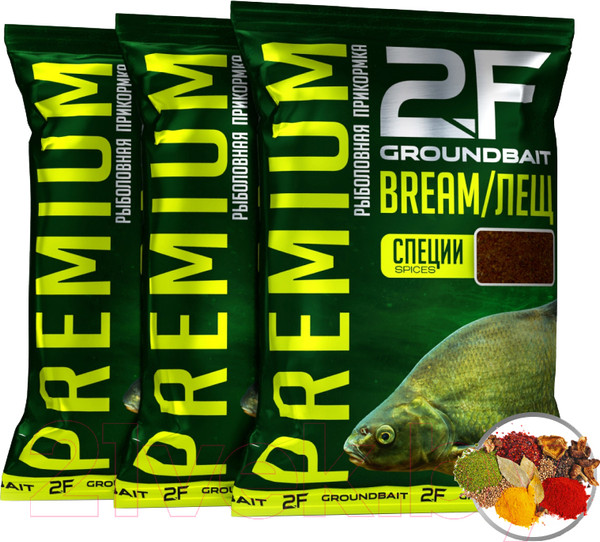 Изображение товара Набор для прикормки 2F Premium Лещ Специи (3кг, черный)