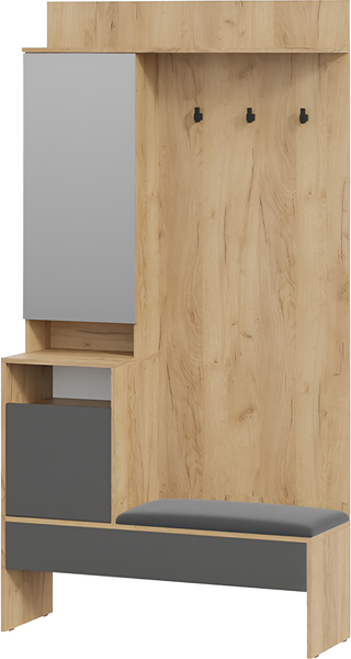 Изображение товара Секция в прихожую ТриЯ Эвита комбинированная Тип 2 (дуб крафт золотой/графит серый)