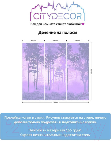 Изображение товара Фотообои листовые Citydecor Таинственный лес 13 (300x260см)