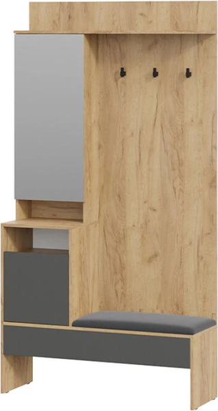 Изображение товара Секция в прихожую ТриЯ Эвита №2 (дуб крафт золотой/графит серый)