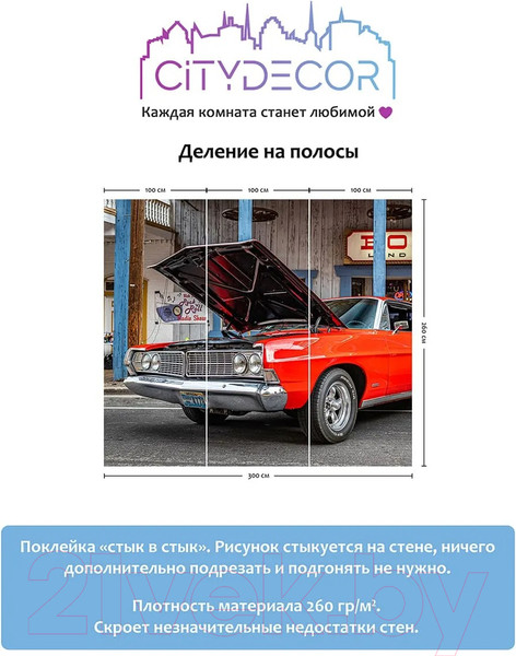 Изображение товара Фотообои листовые Citydecor Транспорт 149 (300x260см)