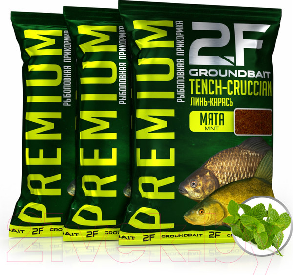 Изображение товара Набор для прикормки 2F Premium Линь-карась Мятный (3кг, коричневый)