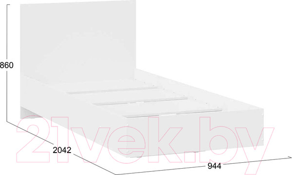 Изображение товара Односпальная кровать ТриЯ Марли комбинированная Тип 2 90x200 (белый)