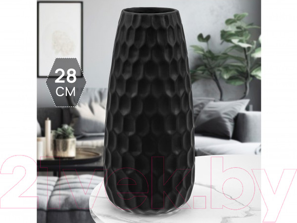 Изображение товара Ваза Elan Gallery Соты / 350138 (черный матовый)