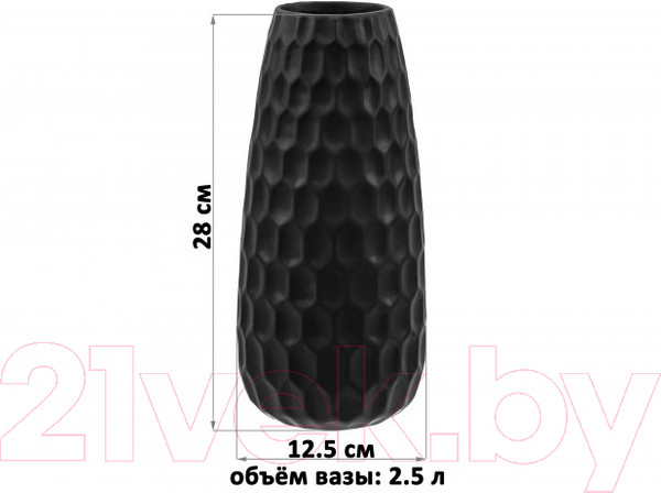 Изображение товара Ваза Elan Gallery Соты / 350138 (черный матовый)