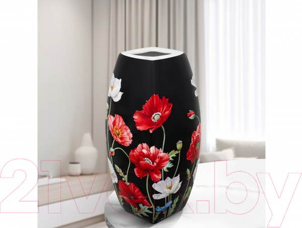 Изображение товара Ваза Elan Gallery Маки на черном / 420577