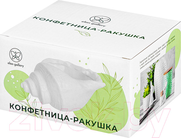 Изображение товара Конфетница Elan Gallery Ракушка / 350132 (белый)