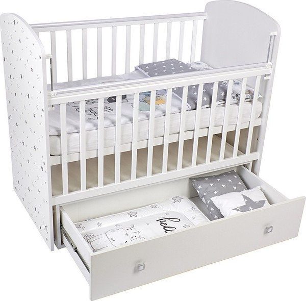 Изображение товара Детская кроватка Фея 750 Звездное сияние / 0002551.9.18 (белый)