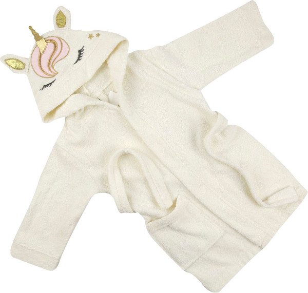 Изображение товара Халат детский Bebekevi Единорожек / BD1026-1-2 (экрю)