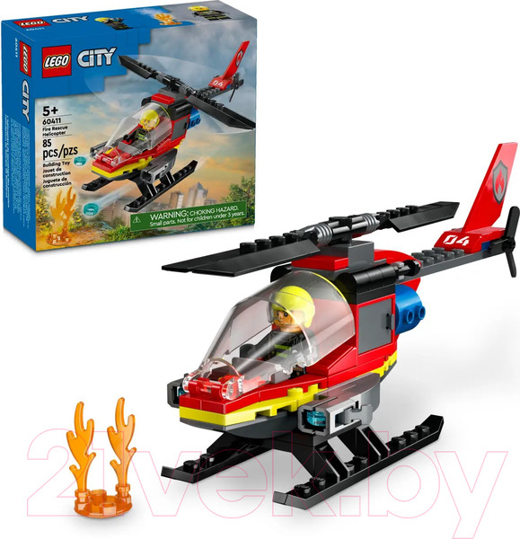Изображение товара Конструктор Lego City Fire Пожарно-спасательный вертолет / 60411 
