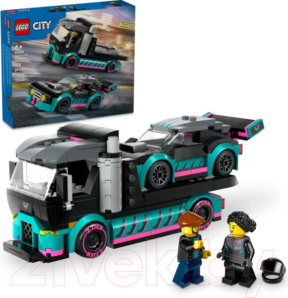 Изображение товара Конструктор Lego City Vehicles Гоночный автомобиль и грузовик-автовоз / 60406 